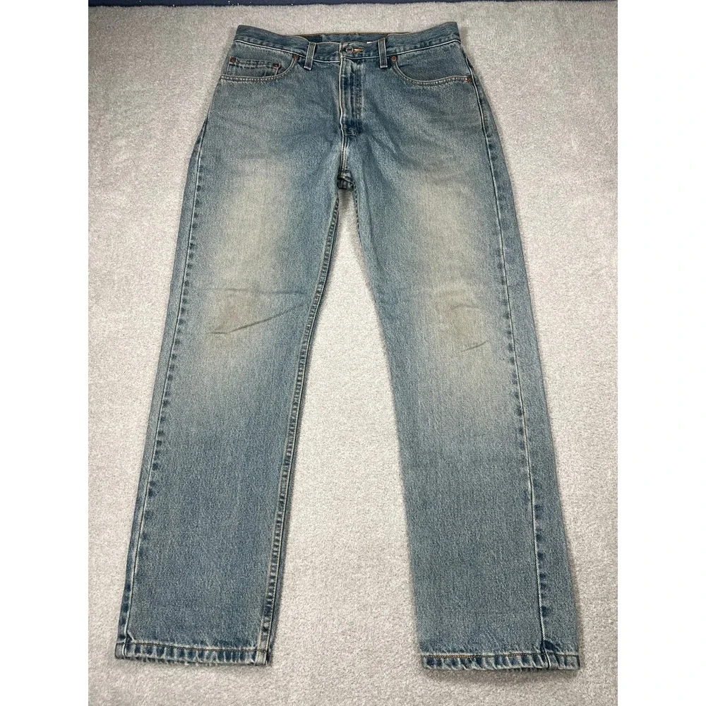 Vintage Levis 505 Mens 34x30 Made in USA Light Wash Regular Straight Leg Jeans